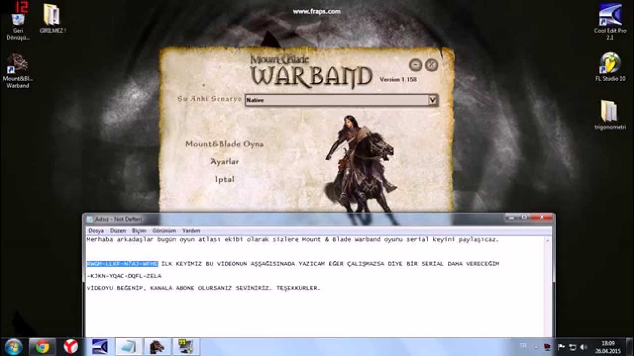 mount and blade serial code